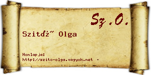 Szitó Olga névjegykártya